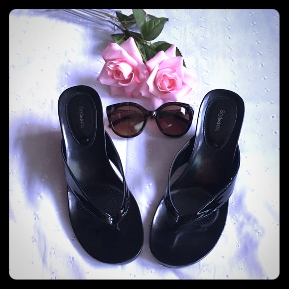 Style & Co. Shoes - Style & co Faux Patent Leather Sequins Wedge 8.5